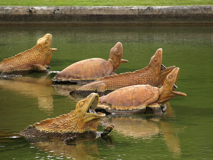 Versailles, Fontaine, jardin, France, tortues, VDW, statues