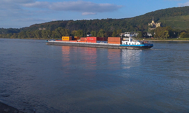 Rhine, kapal, Buruk, pengiriman, Sungai, industri, Jerman