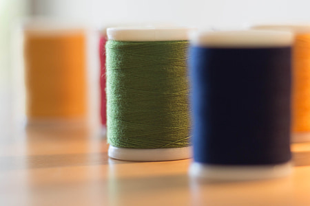 rocchetti, thread, cotton, colors, green, blue, yellow