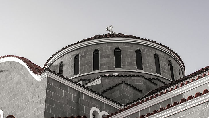 kerk, koepel, het platform, orthodoxe, Cyprus, Paralimni, Ayios georgios