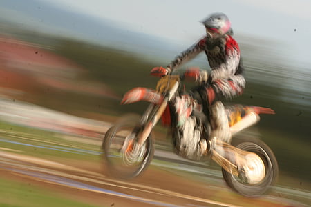 摩托车越野赛, 摩托车, 跳转, 速度, 竞赛, 极, 体育