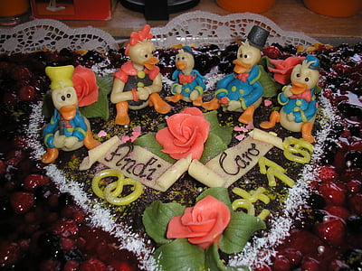 bake, ornament, marzipan, cake, marry, wedding cake