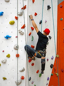 攀爬, 绳子, 速降, 墙上, 岩石, 一个极端, 体育