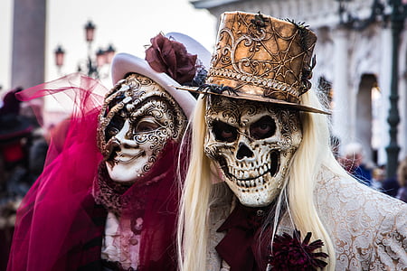 Venise, Carnevale, costume, Carnaval, vénitienne, Festival, Italie