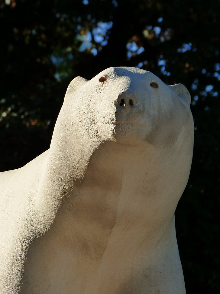 escultura, urso branco, Parque de Darcy, Dijon, pompon François