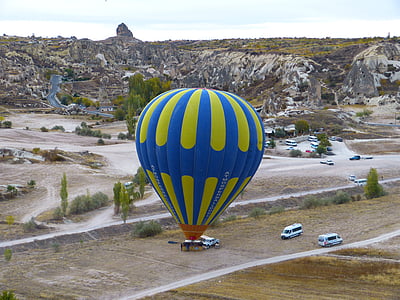 ballon, ballon à air chaud, début, montée, décoller, Cappadoce