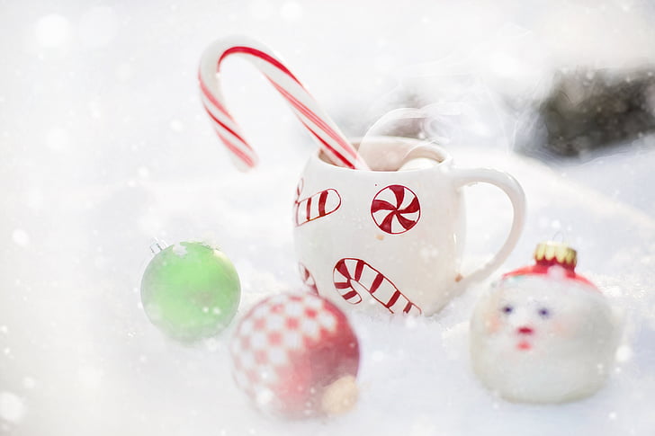 горещ шоколад, сняг, Коледа, Горещи, напитка, зимни, шоколад