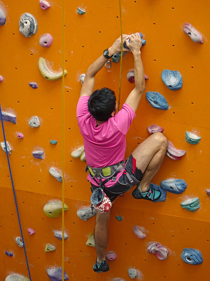 klimmen, touw, abseilen, muur, Rock, Extreme, sport