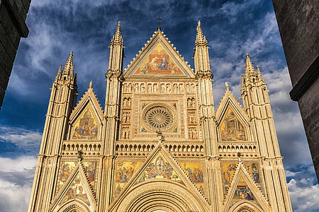 Włochy, Katedra, Dom, Architektura, niebo, budynek, atrakcje turystyczne