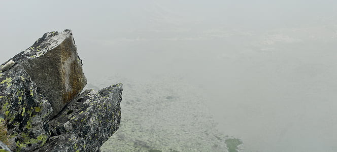 岩石, 山, 有雾, 悬崖, 石头, 薄雾, 徒步旅行