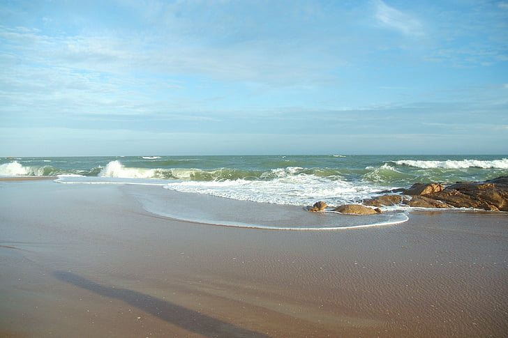 мне?, песок, небо, пляж, Береговая линия, Природа, волна