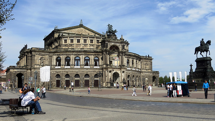 Ópera Semper, edificio, históricamente, Dresden, casco antiguo, visita, atracción turística
