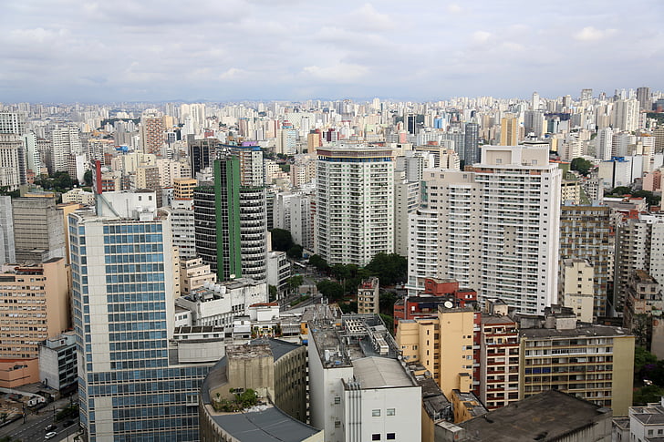 São paulo, épületek, városi, légi fényképezés, építészet, belvárosi são paulo, turisztikai pont