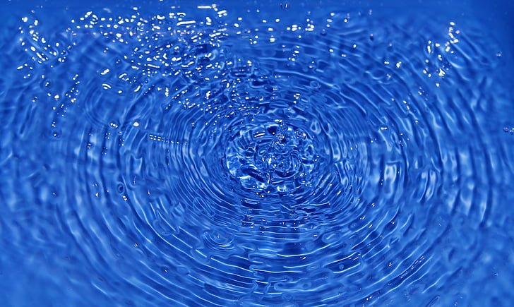 water, wave, drip, liquid, drop of water, about, concentric