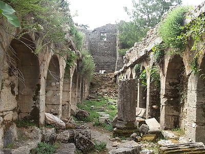 ruins of seleukeia in the year, turkey, antique, columnar, history, holiday, architecture