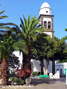Spanien, Kanarischen, Lanzarote, Arrecife, Kirche, Ort, Kirchplatz