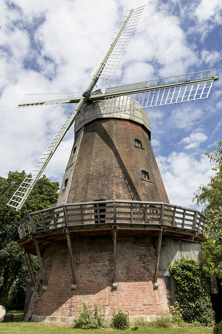 Windmill, sommar, Mill, Sky, solen, hantverk