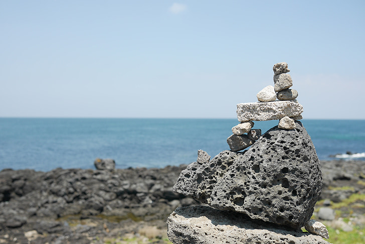 νησί Jeju, τοπίο, στη θάλασσα, Τζέτζου, Τζέτζου: θάλασσα, πέτρα, κύματα