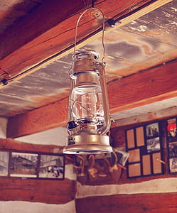 lâmpada, lanterna, à moda antiga, velho, com estilo retrô