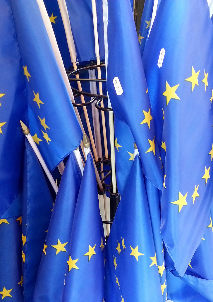flagg, EU, europeiske, Europa, Union, symbolet, blå