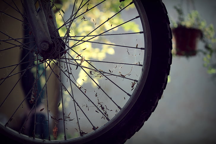 bicikl, bicikala, kolo, zrake, kotači
