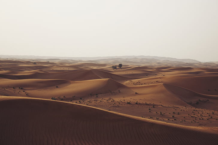 deserto, dunas, nebuloso, paisagem, natureza, padrões de, areia
