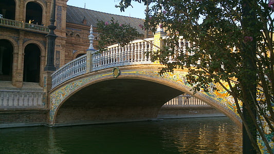 Sevilla, Brücke, Fluss, historische, Stadt, alt