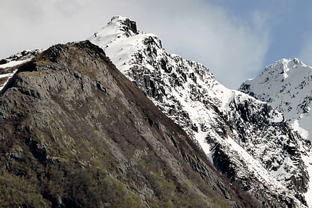 Гора, снег, Зима, Природа, Норвегия