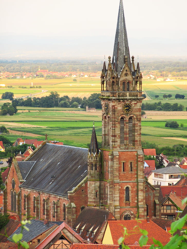 Église, Alsace, religion, France, catholique, architecture, grès