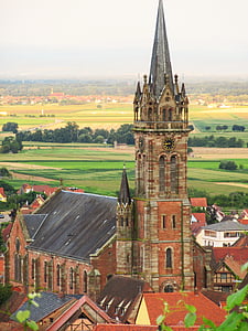 kyrkan, Alsace, religion, Frankrike, katolska, arkitektur, sandsten