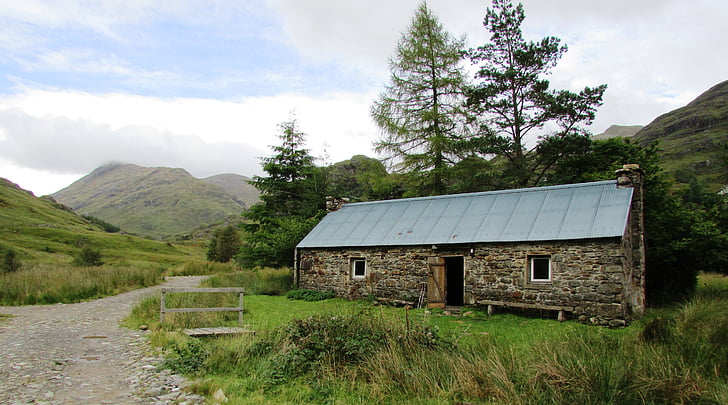 corryhully, scotland, mountains, bothy, house in the mountains, mountain, nature