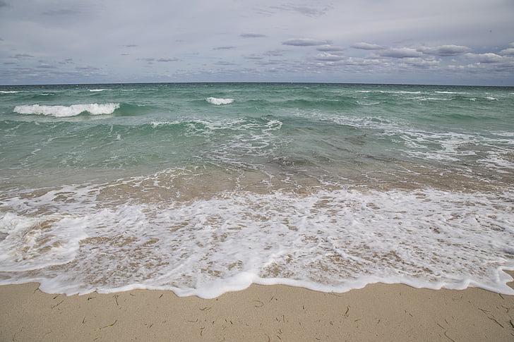 pláž, Já?, oceán, písek, vlny, voda, pobřeží