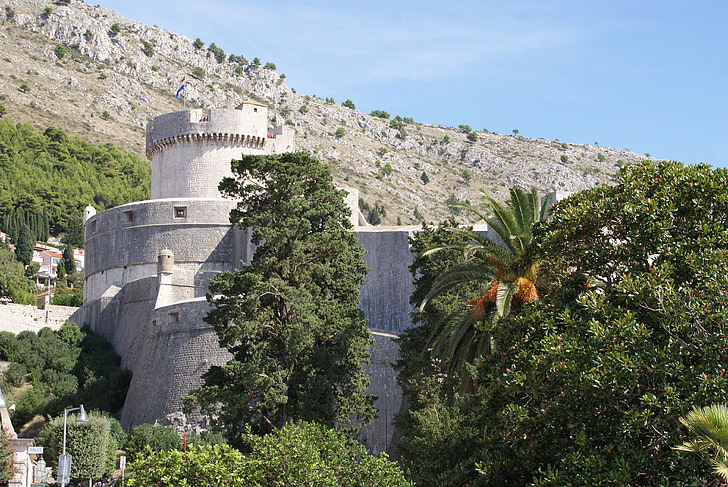Dubrovnikas, Kroatija, kelionė, turizmo, pilis, sienos, akmenys