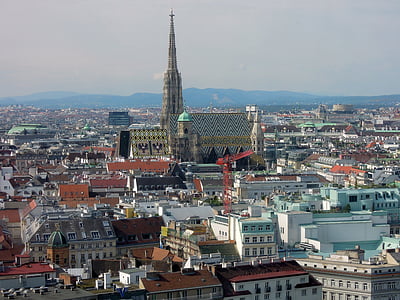 Wien, St Stephans katedral, dom, staden, Bra utsikt
