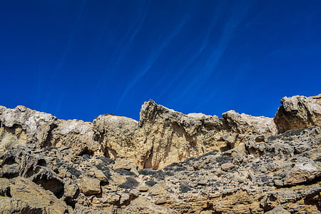 acantilado, roca, cielo, nubes, extraño, naturaleza, Cavo greko