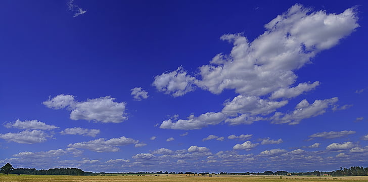 heaven, sky, clouds, blue, landscape, field