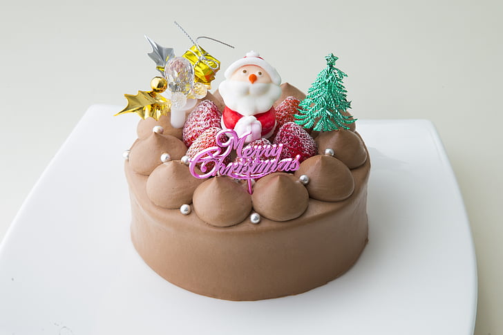 kerst cake, Choco, suites, Santa claus, taart, chocoladetaart, dessert