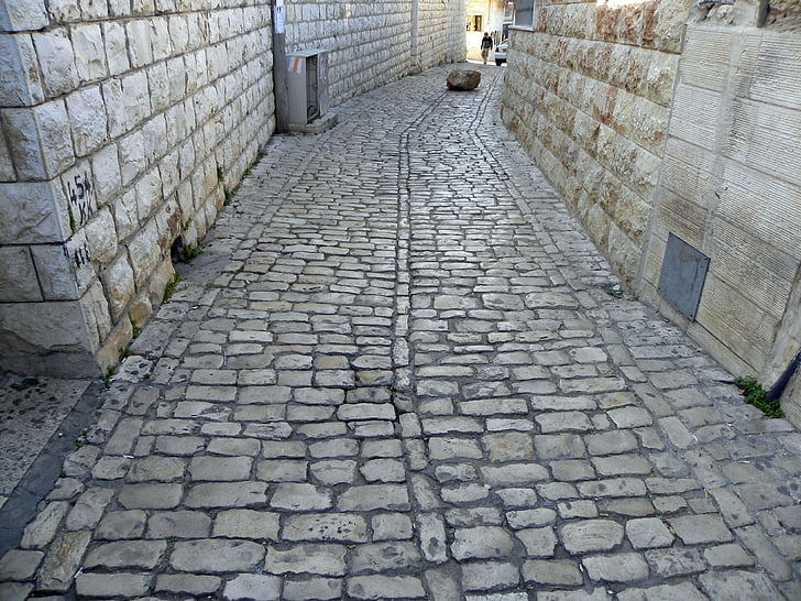 Izrael, Cana, ulice, historické, starověké, cestování, staré