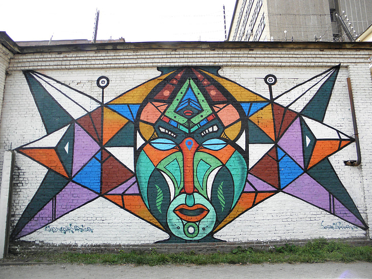 Street art, graffiti, épület, utca