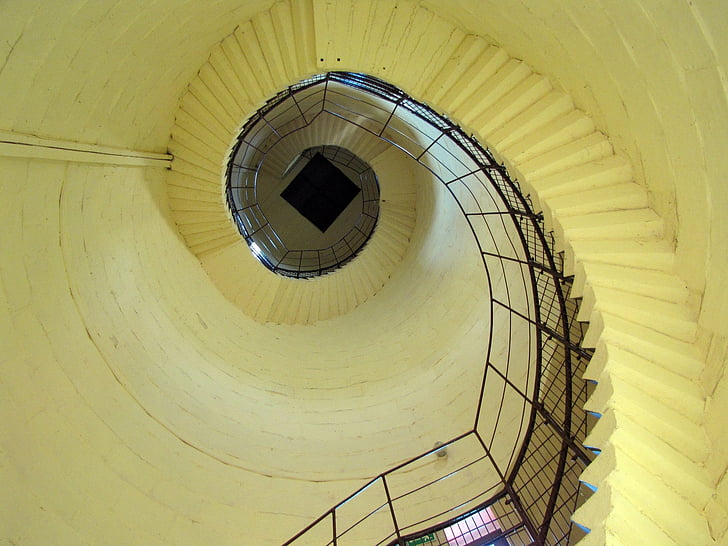tower, stairs, lantern, round, descend, curly, krynica sea