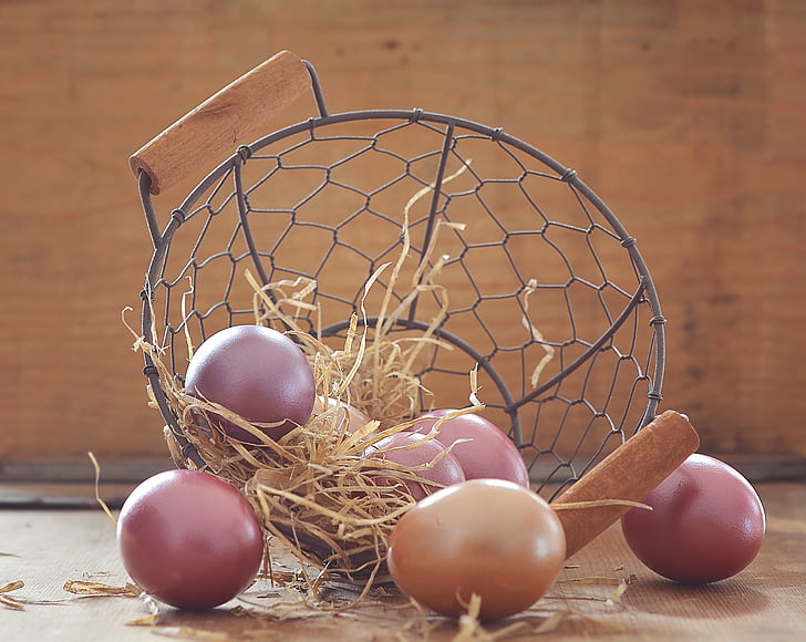 uova di Pasqua, uovo, colorato, colorato, Cestino, Pasqua, personalizzato
