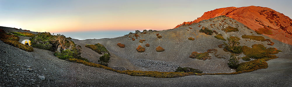 Alpine zonsondergang, MT baldy, rugzak, tent, berg, Ridge, natuur