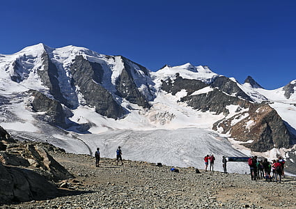 Bernina, Diavolezza, Piz palu, randonnée en montagne, orientation, long, point de vue