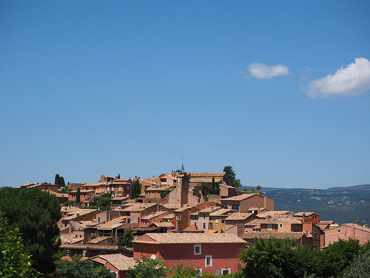Roussillon, Gemeenschap, dorp, daken, huizen, Middellandse Zee, bezoekplaatsen