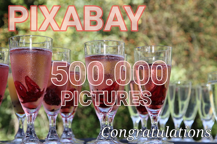 Tillykke, pixabay, 500 000 billeder