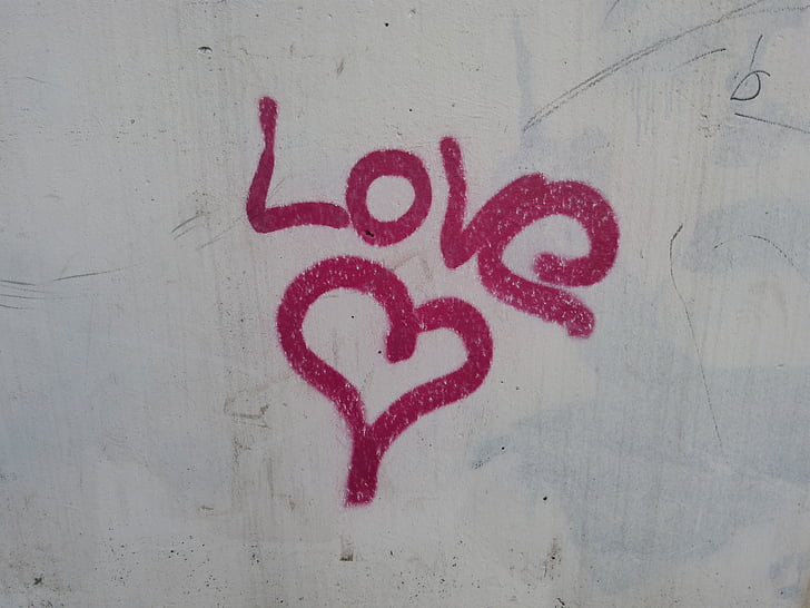 grafiti, sirds, mīlu, pieķeršanās, vēstniecība, burti