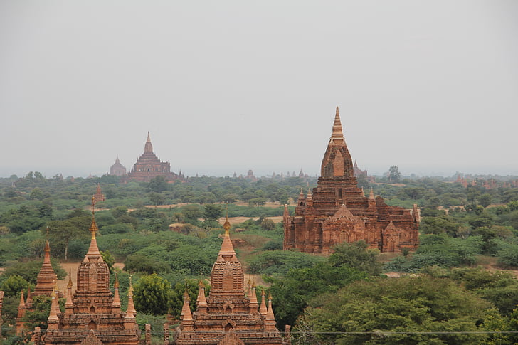 Pagoda, Bagan, Myanmar, templet, Burma, Asia, tegelstenar