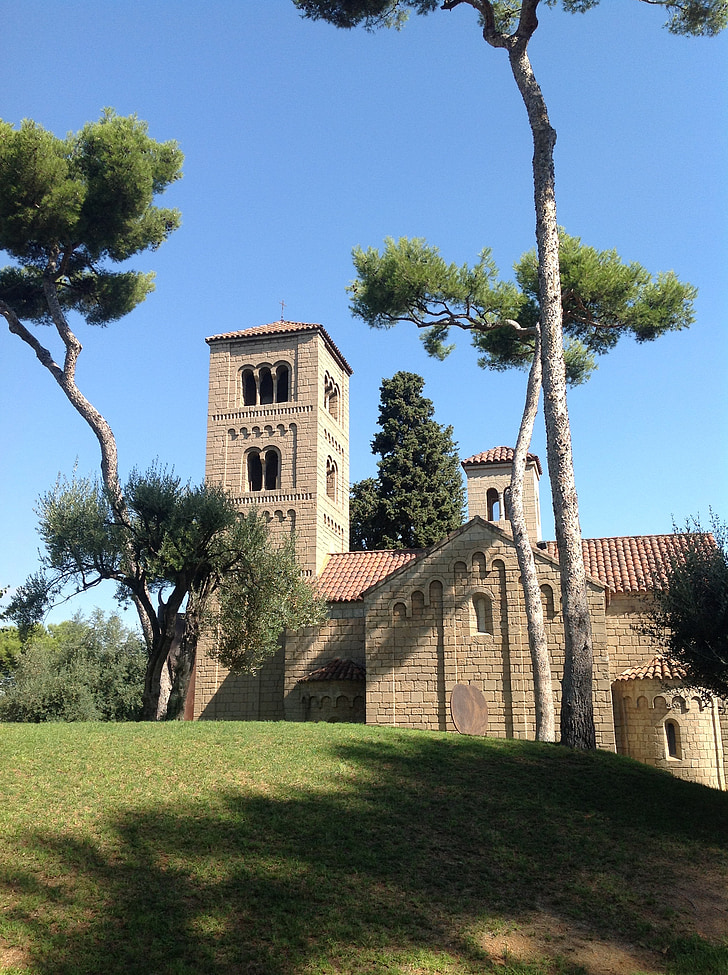 Crkva, Španska sela, Barcelona, parka, romanički
