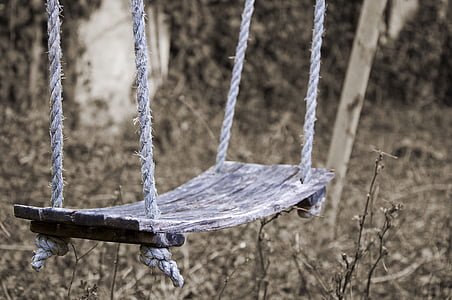 swing, mourning, leave, depend, outdoors, playground, rope