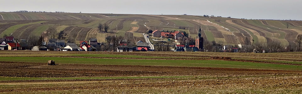 campos, Polônia, agricultura, aldeia da Polônia, o cultivo de, paisagem